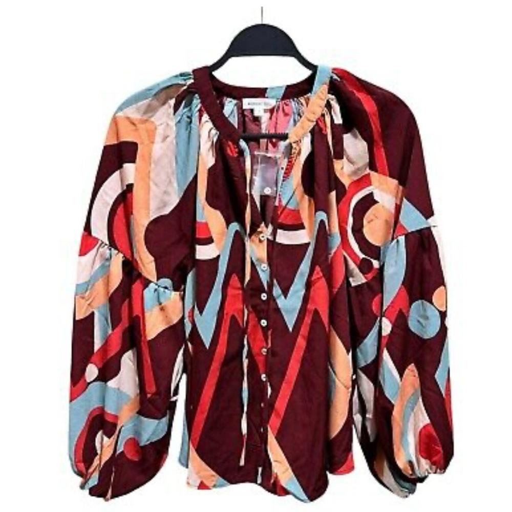 August Sky Multicolor Bohemian balloon long sleeved Top